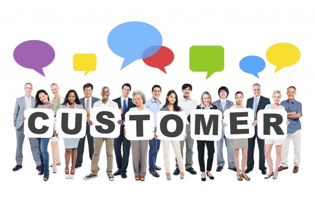 Business And Casual People Holding Customer